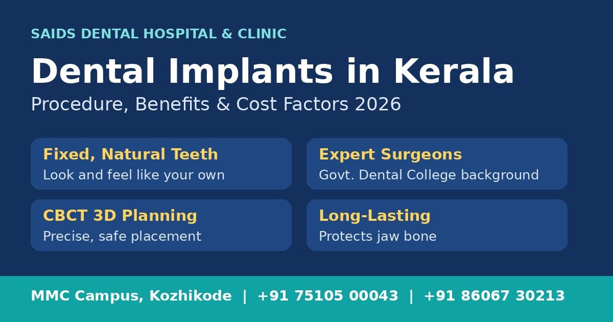 Dental Implants in Kerala (2026): Procedure, Benefits & Cost Factors
