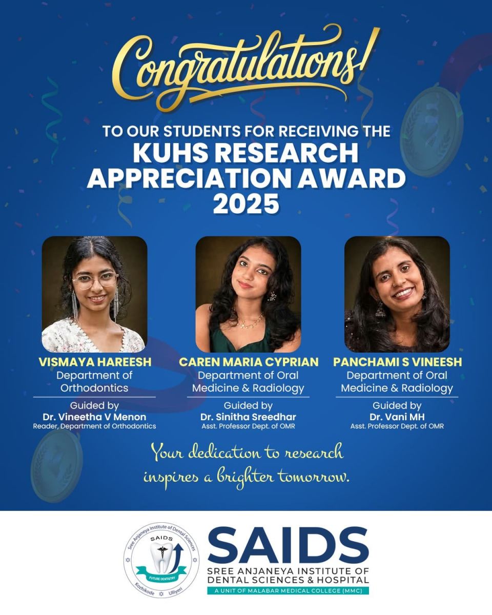Three SAIDS Students Win KUHS Research Appreciation Award 2025